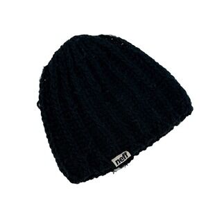 Neff Beanie Hat Black Chunky Rib Knit Slouchy Winter Streetwear Unisex OSFM